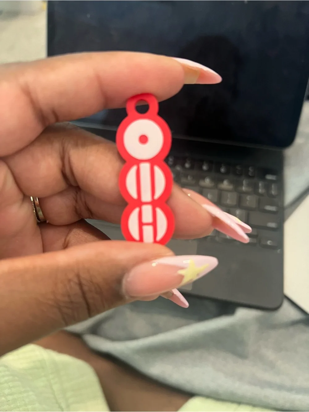 Bts- inspired Arirang logo keychain Red and White 3D Keychain Charm